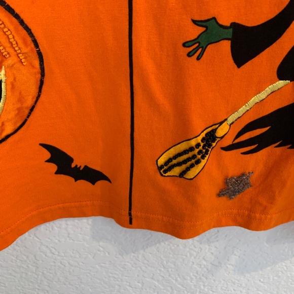 Vintage Halloween Shirt Medium Orange Spider Web Ghost Witch Black Cat Pumpkin - Picture 14 of 16